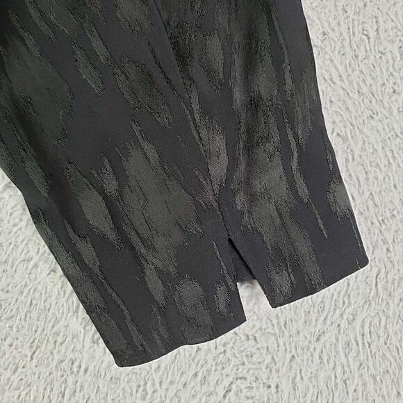MM LaFleur Black Dress Estuko Satin Jacquard Size 12 Sheath 3/4 Sleeves - Picture 9 of 12